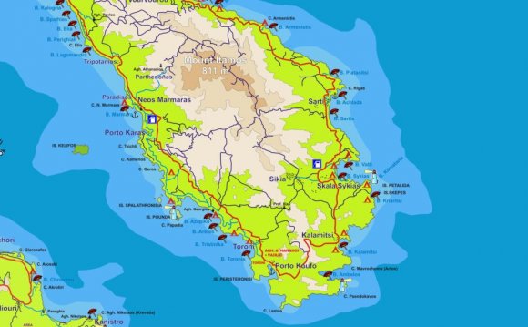 Карта Родоса с Отелями